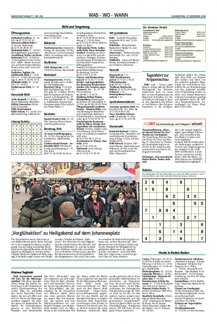 Badisches Tagblatt, Donnerstag 27. Dezember 2018 - "Roth Feuerschutz sammelt 350 Euro für die Männergesundheit"  